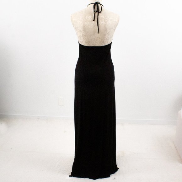SOLD Revolve S Jersey Maxi Halter Cutout Dress Black - Picture 4 of 8